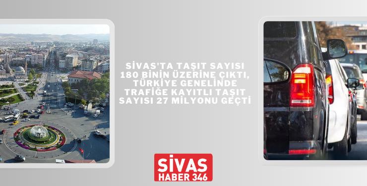 Sivas’ta Taşıt Sayısı 180 Binin Üzerine Çıktı