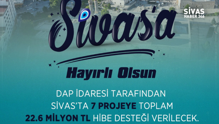 Sivas’ta 7 Proje İçin 22.6 Milyon TL Destek
