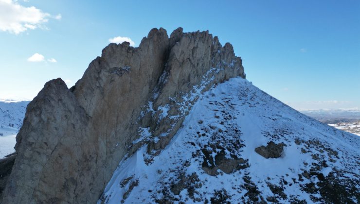 Sivas’ta ‘Doğal Çin Seddi’nde ‘kar’ güzelliği