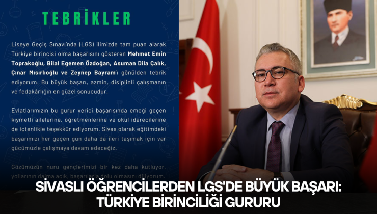 Sivaslı Öğrencilerden LGS’de Büyük Başarı: Türkiye Birinciliği Gururu