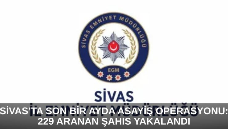 Sivas’ta Son Bir Ayda Asayiş Operasyonu: 229 Aranan Şahıs Yakalandı