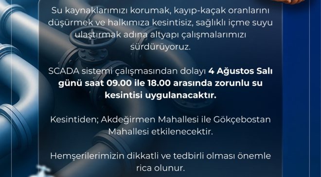 SİVAS’TA İKİ MAHALLEDE PLANLI SU KESİNTİSİ! SCADA ÇALIŞMALARI NEDENİYLE SULAR KESİLECEK