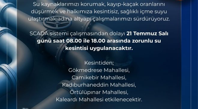 Sivas’ta 5 Mahallede Su Kesintisi