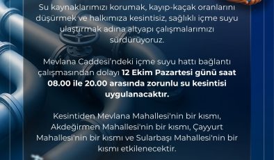 Sivas’ta 4 Mahallede Su Kesintisi Yaşanacak